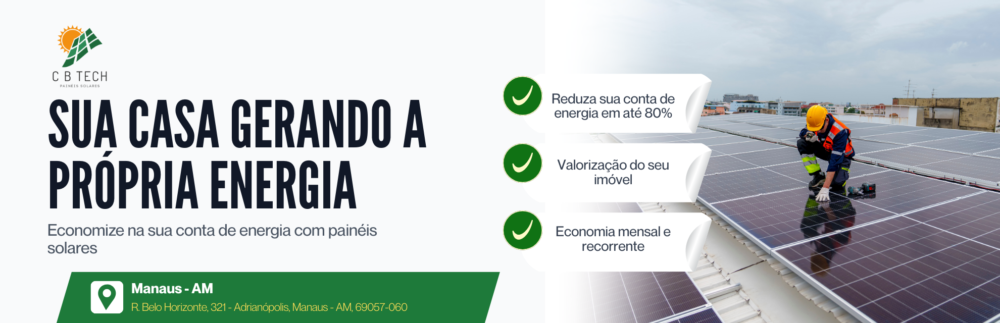 Banner principal de energia solar em Manaus